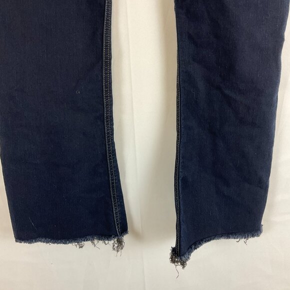 Rag & Bone Jean 10" Crop Flare 24 Raw Hem Dune Dark Blue Wash - Picture 9 of 11